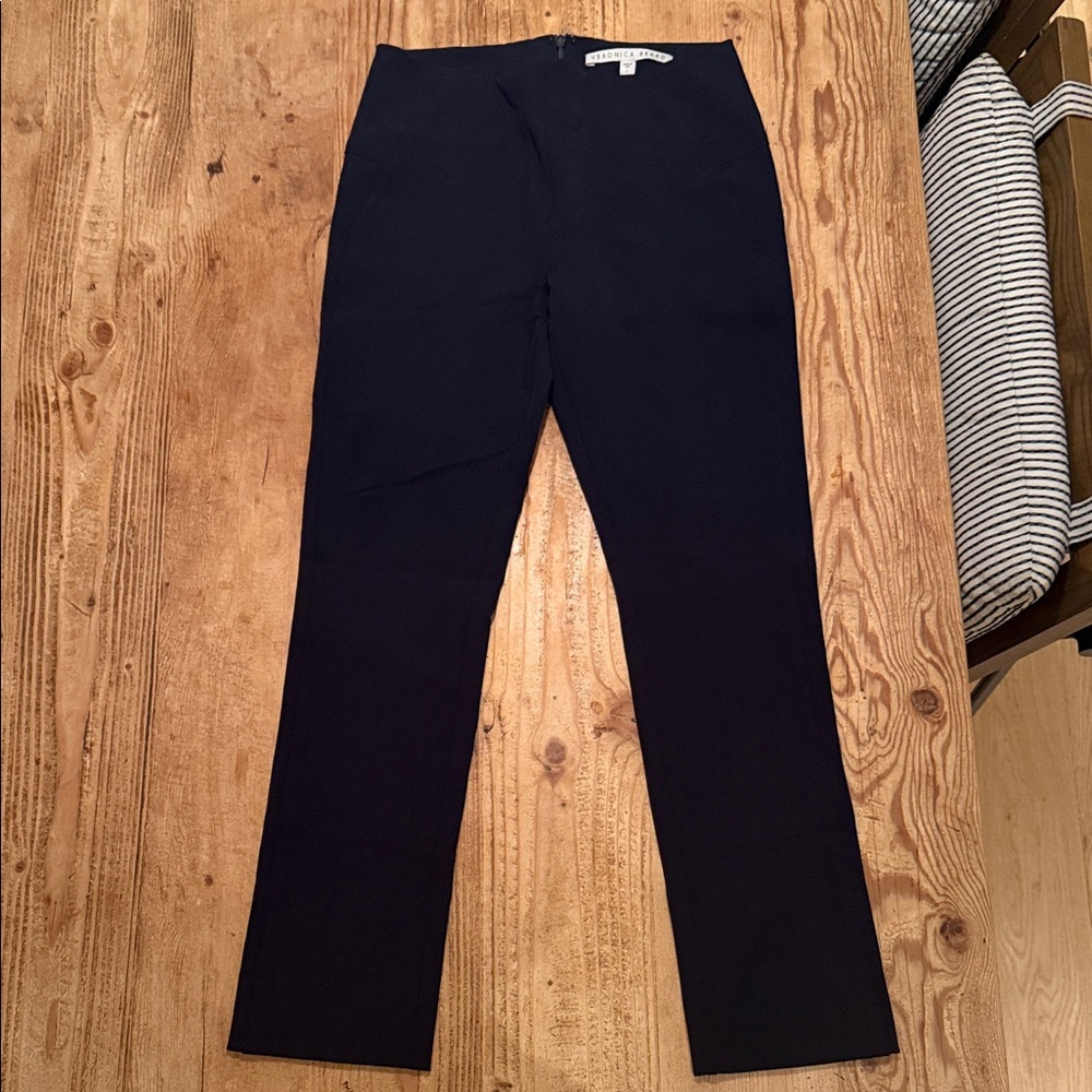 Veronica Beard Navy Straight-Leg Trousers